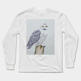 Snowy Owl on Post Long Sleeve T-Shirt